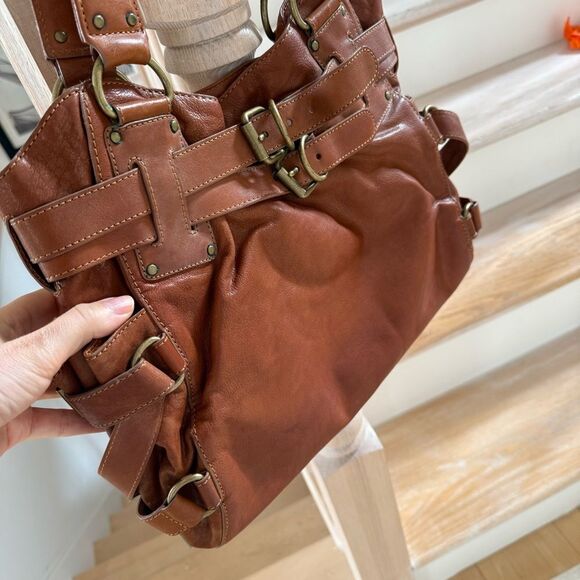 KOOBA LENA Large Leather Buckle Bag in Honey Tan - Picture 4 of 14